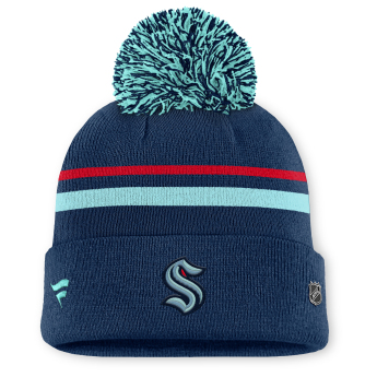 Seattle Kraken dámska zimná čiapka Authentic Pro W/Cap Cuffed Pom Beanie