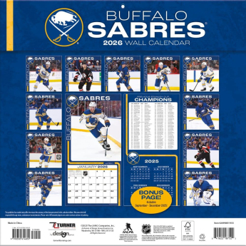 Buffalo Sabres kalendár 2026 Wall