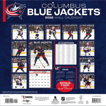 Columbus Blue Jackets kalendár 2026 Wall