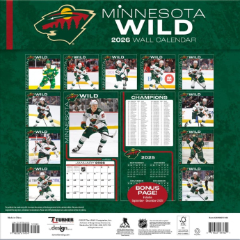 Minnesota Wild kalendár 2026 Wall