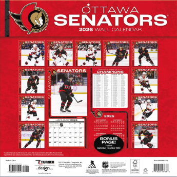 Ottawa Senators kalendár 2026 Wall