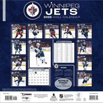 Winnipeg Jets kalendár 2026 Wall