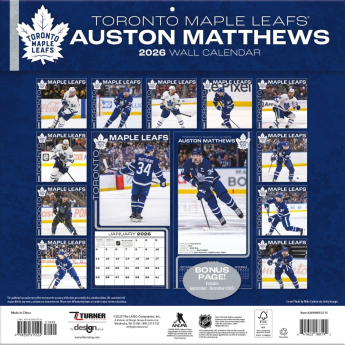 Toronto Maple Leafs kalendár 2026 Wall Auston Matthews #34