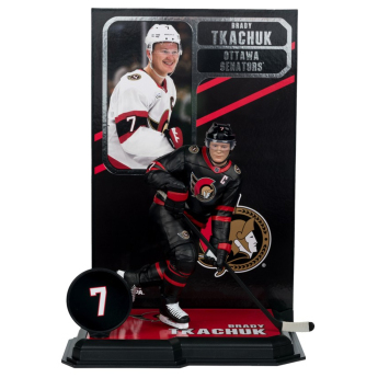 Ottawa Senators figúrka Brady Tkachuk #7 SportsPicks Black Jersey