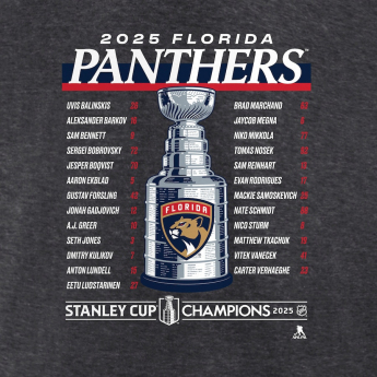 Florida Panthers pánske tričko 025 Stanley Cup Champions Give & Go Roster Heather Charcoal