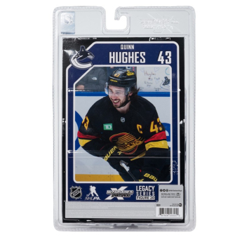 Vancouver Canucks figúrka Quinn Hughes #43 SportsPicks Black Jersey