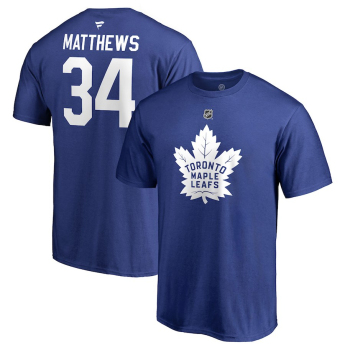 Toronto Maple Leafs pánske tričko Auston Matthews #34 Stack Logo Name & Number blue
