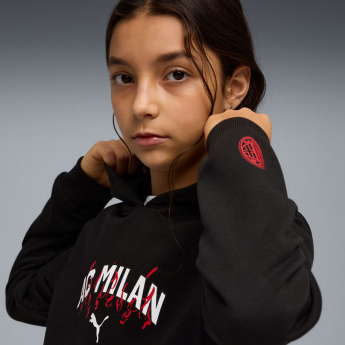 AC Milano detská mikina s kapucňou Culture black
