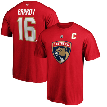 Florida Panthers pánske tričko Aleksander Barkov #16 Stack Logo Name & Number red