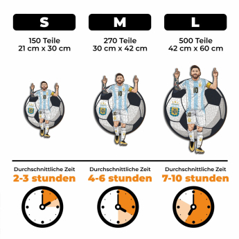 Futbalová reprezentácia drevené puzzle ARGENTINA Messi NEW 150 pcs