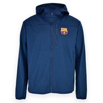 FC Barcelona pánska bunda s kapucňou Softshell navy light