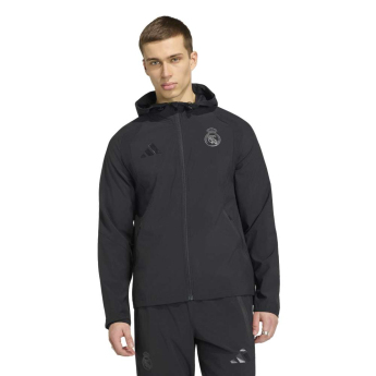 Real Madrid pánska bunda s kapucňou Travel Windbreaker black