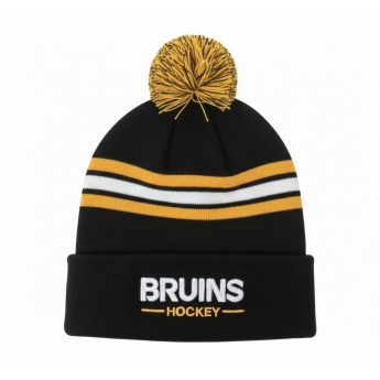 Boston Bruins dámska zimná čiapka Authentic Pro W/Cap Cuffed Pom Beanie