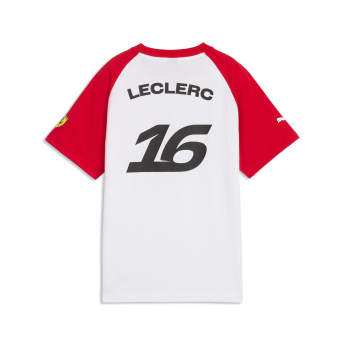 Ferrari detské tričko Charles Leclerc #16 Graphic white F1 Team 2026