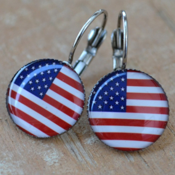 Hokejové reprezentácie náušnice Flag USA