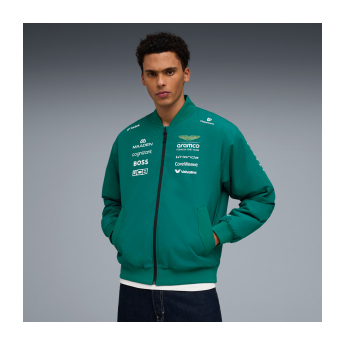 Aston Martin pánska bunda Bomber green official Teamline Replica F1 Team 2026
