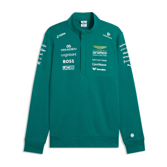 Aston Martin pánska mikina Half Zip green official Teamline Replica F1 Team 2026