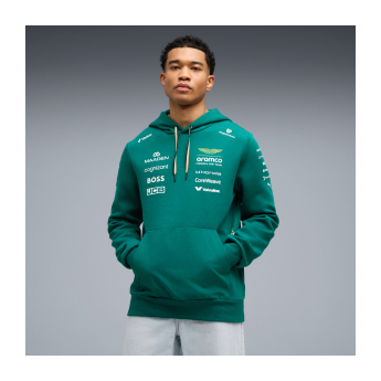 Aston Martin pánska mikina s kapucňou green official Teamline Replica F1 Team 2026