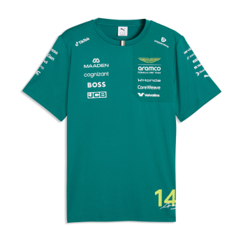 Aston Martin pánske tričko Fernando Alonso #14 green official Teamline Replica F1 Team 2026