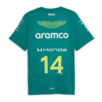 Aston Martin pánske tričko Fernando Alonso #14 green official Teamline Replica F1 Team 2026