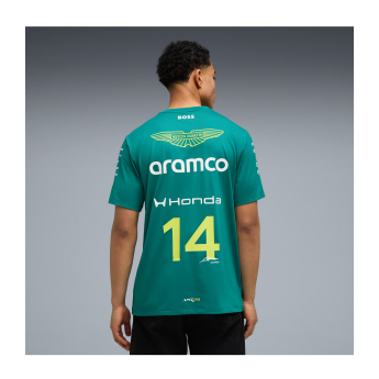Aston Martin pánske tričko Fernando Alonso #14 green official Teamline Replica F1 Team 2026