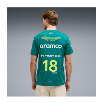 Aston Martin pánske tričko Lance Stroll #18 green official Teamline Replica F1 Team 2026