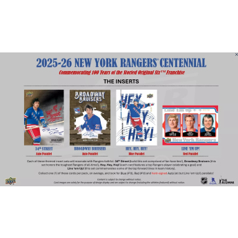 NHL boxy hokejové karty NHL 2025-26 Upper Deck New York Rangers NHL Centennial Hobby Box