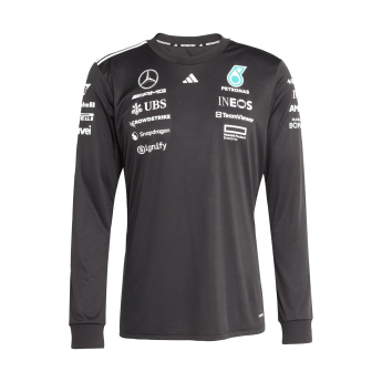 Mercedes AMG Petronas pánske tričko s dlhým rukávom black official Teamline Replica F1 Team 2025