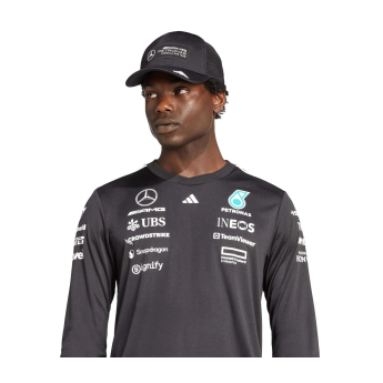 Mercedes AMG Petronas pánske tričko s dlhým rukávom black official Teamline Replica F1 Team 2025