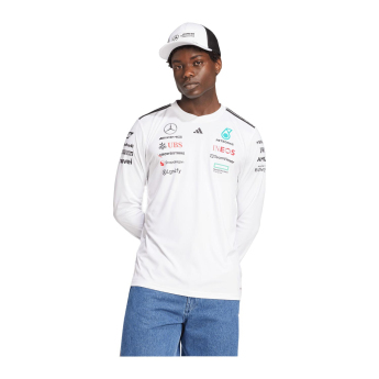 Mercedes AMG Petronas pánske tričko s dlhým rukávom white official Teamline Replica F1 Team 2025