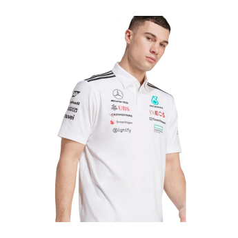 Mercedes AMG Petronas polokošeľa white official Teamline Replica F1 Team 2025