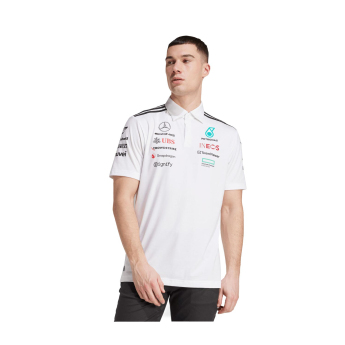 Mercedes AMG Petronas polokošeľa white official Teamline Replica F1 Team 2025