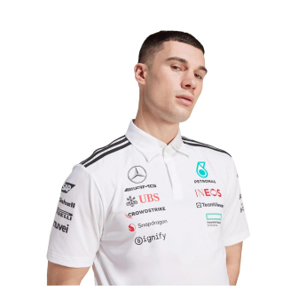 Mercedes AMG Petronas polokošeľa white official Teamline Replica F1 Team 2025