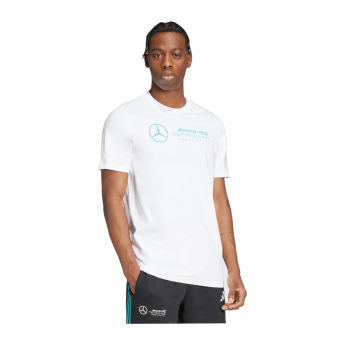 Mercedes AMG Petronas pánske tričko Logo white F1 Team 2025