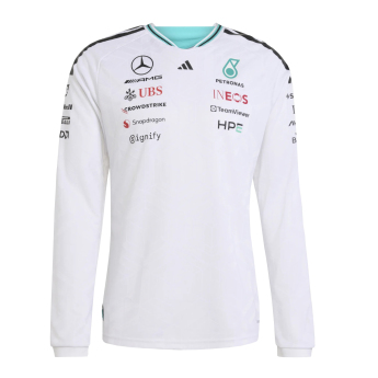 Mercedes AMG Petronas pánske tričko s dlhým rukávom white official Teamline Replica F1 Team 2026