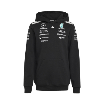 Mercedes AMG Petronas detská mikina s kapucňou black official Teamline Replica F1 Team 2026
