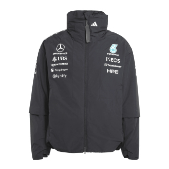 Mercedes AMG Petronas pánska bunda s kapucňou Rain black F1 Team 2026
