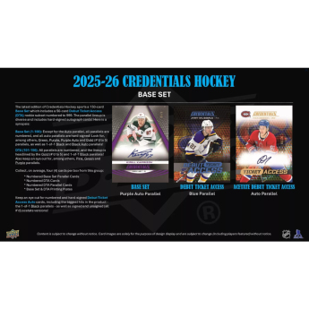 NHL boxy hokejové karty NHL 2025-26 Upper Deck Credentials Hobby Box