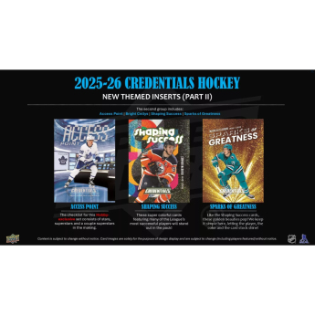 NHL boxy hokejové karty NHL 2025-26 Upper Deck Credentials Hobby Box