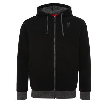 FC Liverpool pánska mikina s kapucňou zip thru black