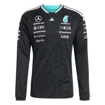 Mercedes AMG Petronas pánske tričko s dlhým rukávom black official Teamline Replica F1 Team 2026