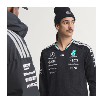 Mercedes AMG Petronas pánske tričko s dlhým rukávom black official Teamline Replica F1 Team 2026
