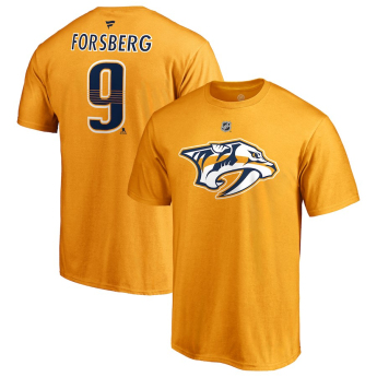 Nashville Predators pánske tričko yellow #9 Filip Forsberg Stack Logo Name & Number