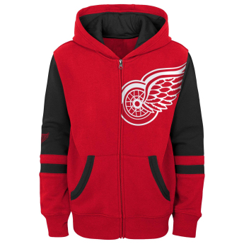 Detroit Red Wings detská mikina s kapucňou faceoff colorblocked fleece full-zip