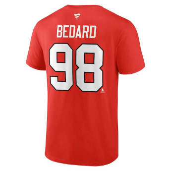 Chicago Blackhawks pánske tričko Connor Bedard #98 Draft 2023 Stack Logo Name & Number Red