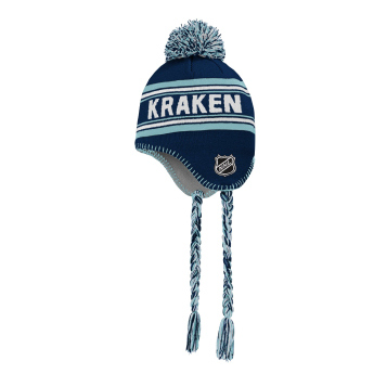 Seattle Kraken detská zimná čiapka Jacquard Tassel Knit With Pom