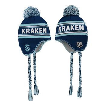 Seattle Kraken detská zimná čiapka Jacquard Tassel Knit With Pom