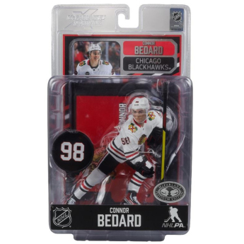 Chicago Blackhawks figúrka Connor Bedard #98 Figure SportsPicks 2023/2024 Season Away Jersey