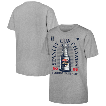 Florida Panthers detské tričko 2025 Stanley Cup Champions Locker Room gray