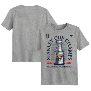 Florida Panthers detské tričko 2025 Stanley Cup Champions Locker Room gray